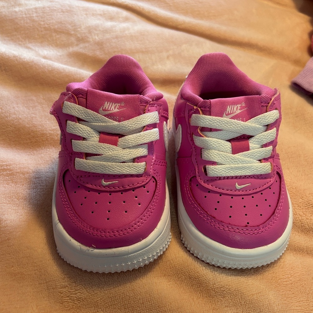 Nike Kids Fuchsia and White Sneakers